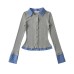 Collar long sleeved slim fit top