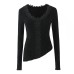 V-neck lace slim top