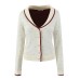 Collar button long sleeved top