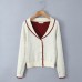 Collar button long sleeved top