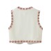 New Women's Fashionable Chic Versatile Classic Embroidered Crop Top