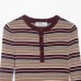 Stripe Long Sleeve Round Neck Knitwear for Women