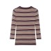 Stripe Long Sleeve Round Neck Knitwear for Women