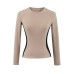 Round neck slim fit long sleeved top