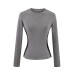 Round neck slim fit long sleeved top