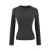 Round neck slim fit long sleeved top
