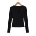 V-neck long sleeved slim top