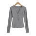 V-neck long sleeved slim top