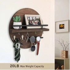 Wall Mounted Retro Wooden Shelf Round Floating Shelf Storage Rack Solid Wood Entryway Decorative Rack Hallway Key Holder Wall Mounted Retro Wooden Shelf Round Floating Shelf Storage Rack Solid Wood Entryway Decorative Rack Hallway Key Holder