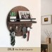 Wall Mounted Retro Wooden Shelf Round Floating Shelf Storage Rack Solid Wood Entryway Decorative Rack Hallway Key Holder