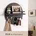 Wall Mounted Retro Wooden Shelf Round Floating Shelf Storage Rack Solid Wood Entryway Decorative Rack Hallway Key Holder