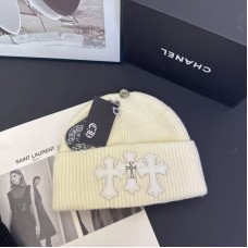 Knitted Hat with Cross Design Warm Ear Protection Beanie