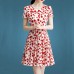 New Style Spring Summer Elegant Women's Short Sleeve Floral