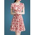 New Style Spring Summer Elegant Women's Short Sleeve Floral