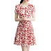 New Style Spring Summer Elegant Women's Short Sleeve Floral