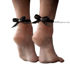 PU Punk Gothic Leather Anklet Adjustable Butterfly Knot Versatile Decorative Footwear Accessory