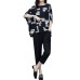 Fashionable Loose Two-Piece Set for Plus-Size WomenShort Sleeve Top with Tummy Coverage Comfortable and Slimming Design
