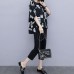 Fashionable Loose Two-Piece Set for Plus-Size WomenShort Sleeve Top with Tummy Coverage Comfortable and Slimming Design