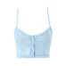 Single breasted lace trimmed crop top with exposed navel straps