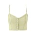 Single breasted lace trimmed crop top with exposed navel straps