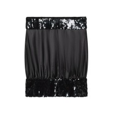 Bead embellished patchwork strapless top