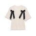 Spicy girl round neck short sleeved bow top