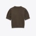 Round neck versatile bow tie short sleeved knitted top