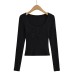Square collar long sleeved slim top Square collar long sleeved slim top