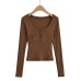 Square collar long sleeved slim top Square collar long sleeved slim top