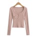 Square collar long sleeved slim top Square collar long sleeved slim top