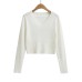 V-neck long sleeved short top