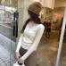 V-Neck Slim-Fitting Knit Top for Women, Pink, Long Sleeve Inner Wear