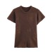 Simple and versatile embroidered short sleeved knitted top Simple and versatile embroidered short sleeved knitted top