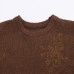 Simple and versatile embroidered short sleeved knitted top Simple and versatile embroidered short sleeved knitted top