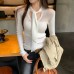 V-Neck Slim Fit Long Sleeve Knit Top for Women