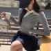 Elegant Stripe Mock Neck Tie-Front Long Sleeve Inner Top for Women