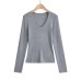 U-neck long sleeved top