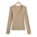 U-neck long sleeved top
