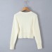 V-neck single breasted long sleeved top