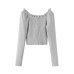 Drawstring strap button waist cinching long sleeved top Drawstring strap button waist cinching long sleeved top