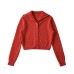 V-neck long sleeved button up top
