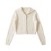 V-neck long sleeved button up top