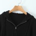 Elastic slim fit drawstring hooded zipper top Elastic slim fit drawstring hooded zipper top