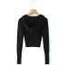 Elastic slim fit drawstring hooded zipper top Elastic slim fit drawstring hooded zipper top