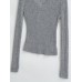 V-neck long sleeved elastic slim fit headband top