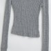 V-neck long sleeved elastic slim fit headband top