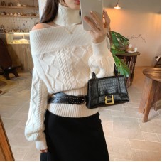 Knitted Crop Top for Women, Off-Shoulder Crochet Design