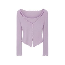 Chic Two-Piece Look Long Sleeve Knit Top for Women