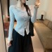 Chic Two-Piece Look Long Sleeve Knit Top for Women Chic Two-Piece Look Long Sleeve Knit Top for Women