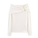 Spicy girl's one neck off shoulder studded top